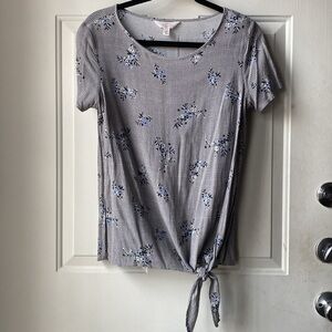 Lauren Conrad flower tie front blouse